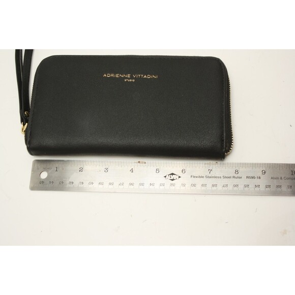 Adrienne Vittadini Studio Clutch Wristlet Wallet Black Phone Charging - Picture 6 of 7